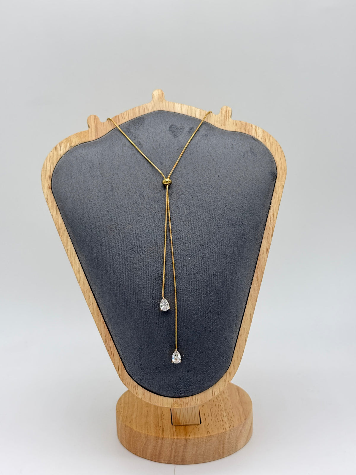 Teardrop Crystal Gold Necklace