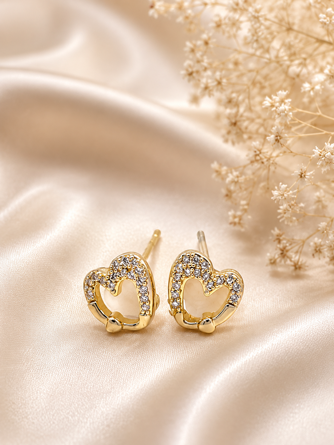 Crystal Heart Studs
