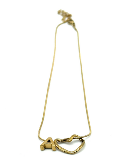 Alphabet Heart Pendant Necklace