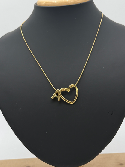 Alphabet Heart Pendant Necklace