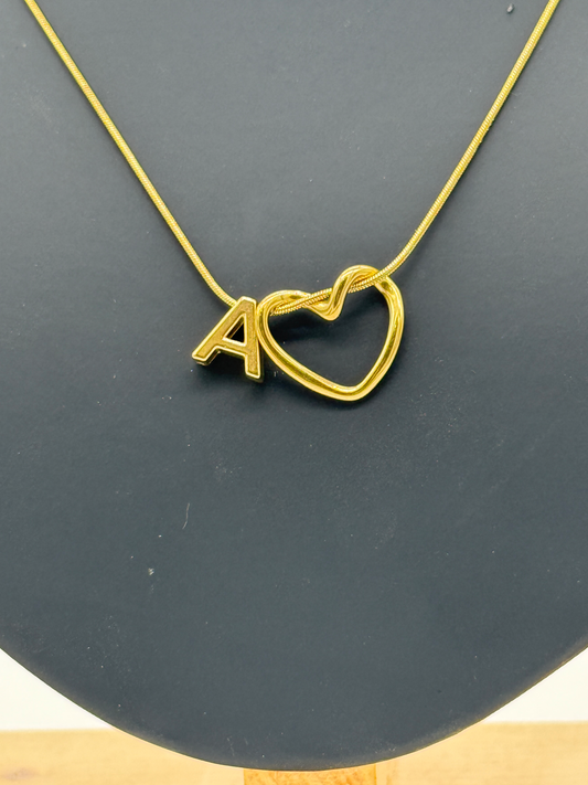 Alphabet Heart Pendant Necklace