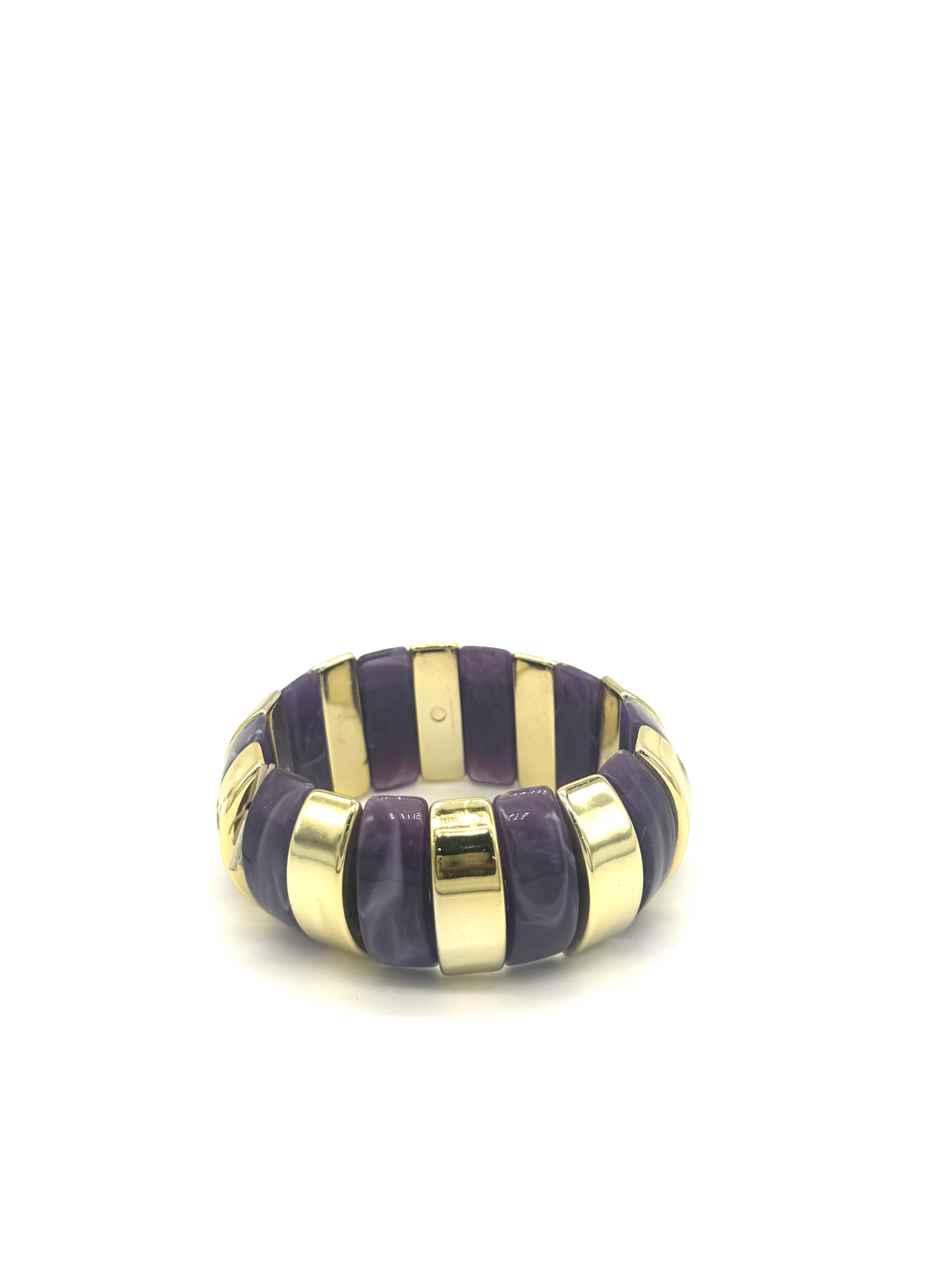 Black Gold Stripe Chunky Resin Bangle