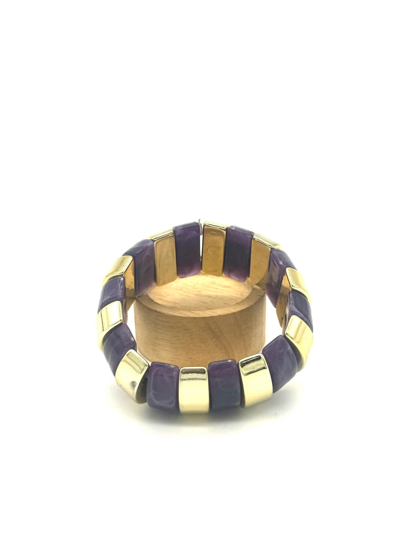 Black Gold Stripe Chunky Resin Bangle