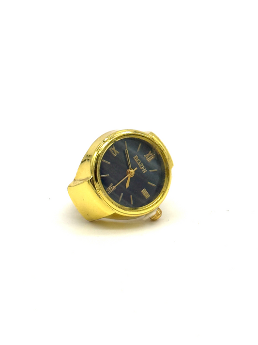 Black + Golden Finger Watch