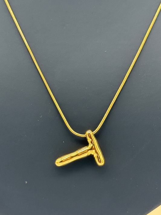 Bubble Alphabet Pendant Necklace