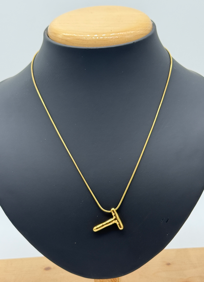 Bubble Alphabet Pendant Necklace