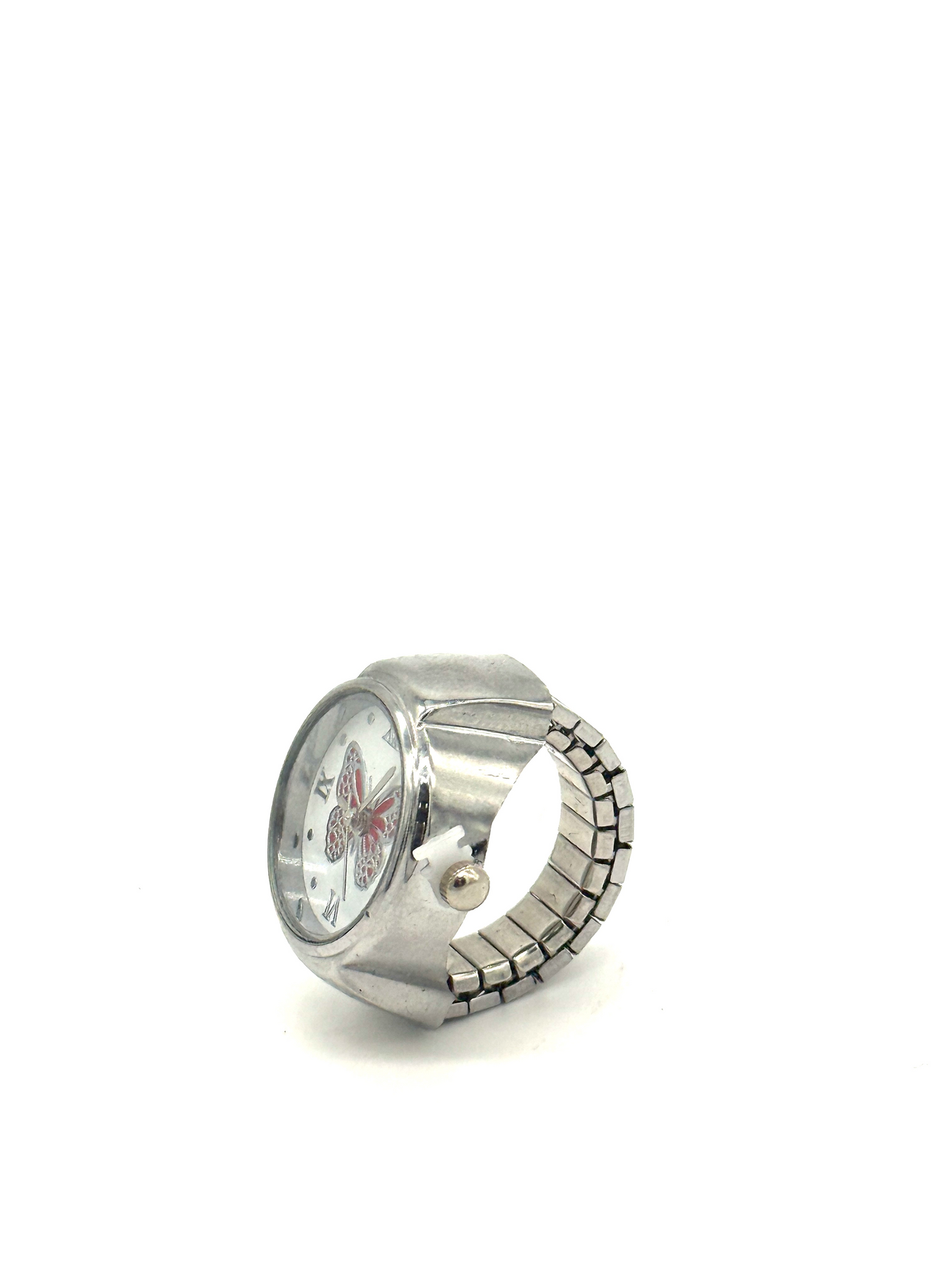 Silver + White Finger Ring