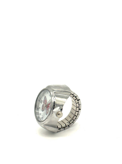Silver + White Finger Ring