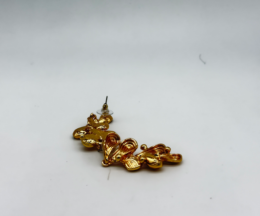 Gold Abstract Drop Earrings