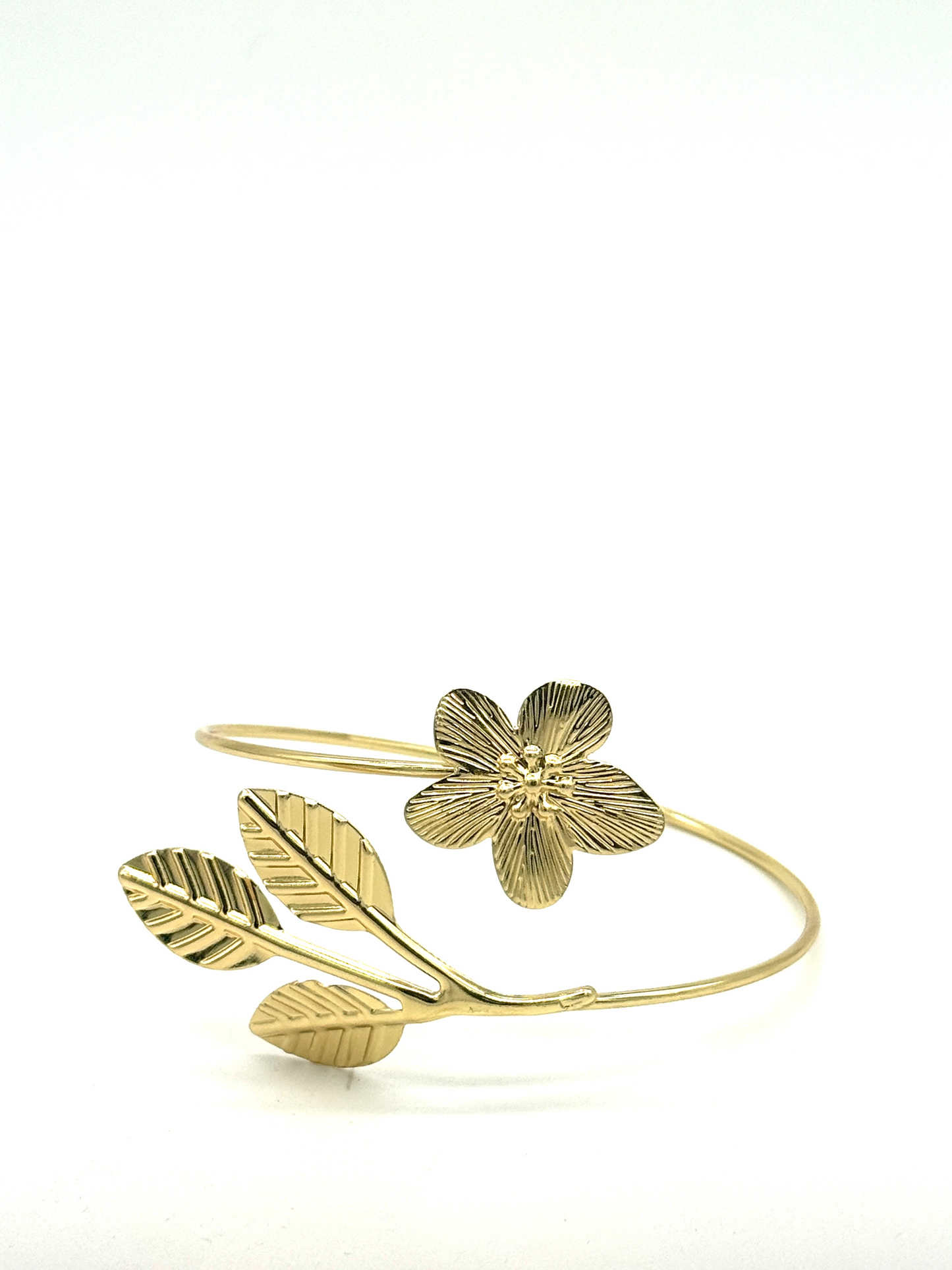 Gold Botanical Bloom Cuff Bracelet