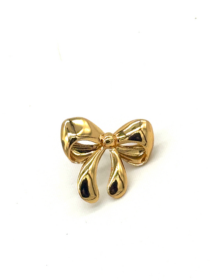 Gold Bow Stud Earrings