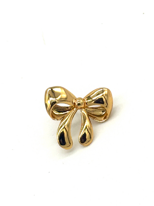 Gold Bow Stud Earrings