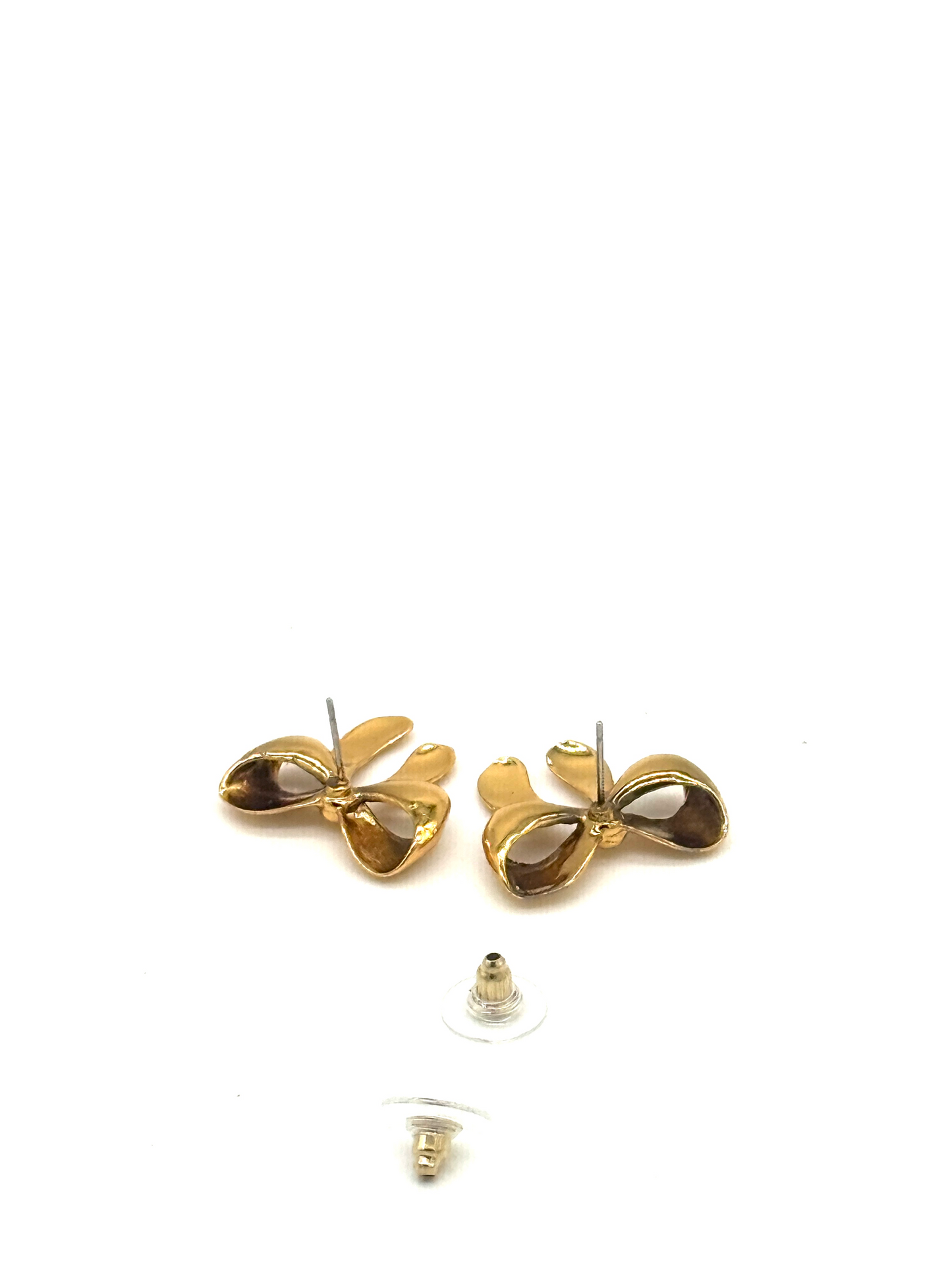 Gold Bow Stud Earrings