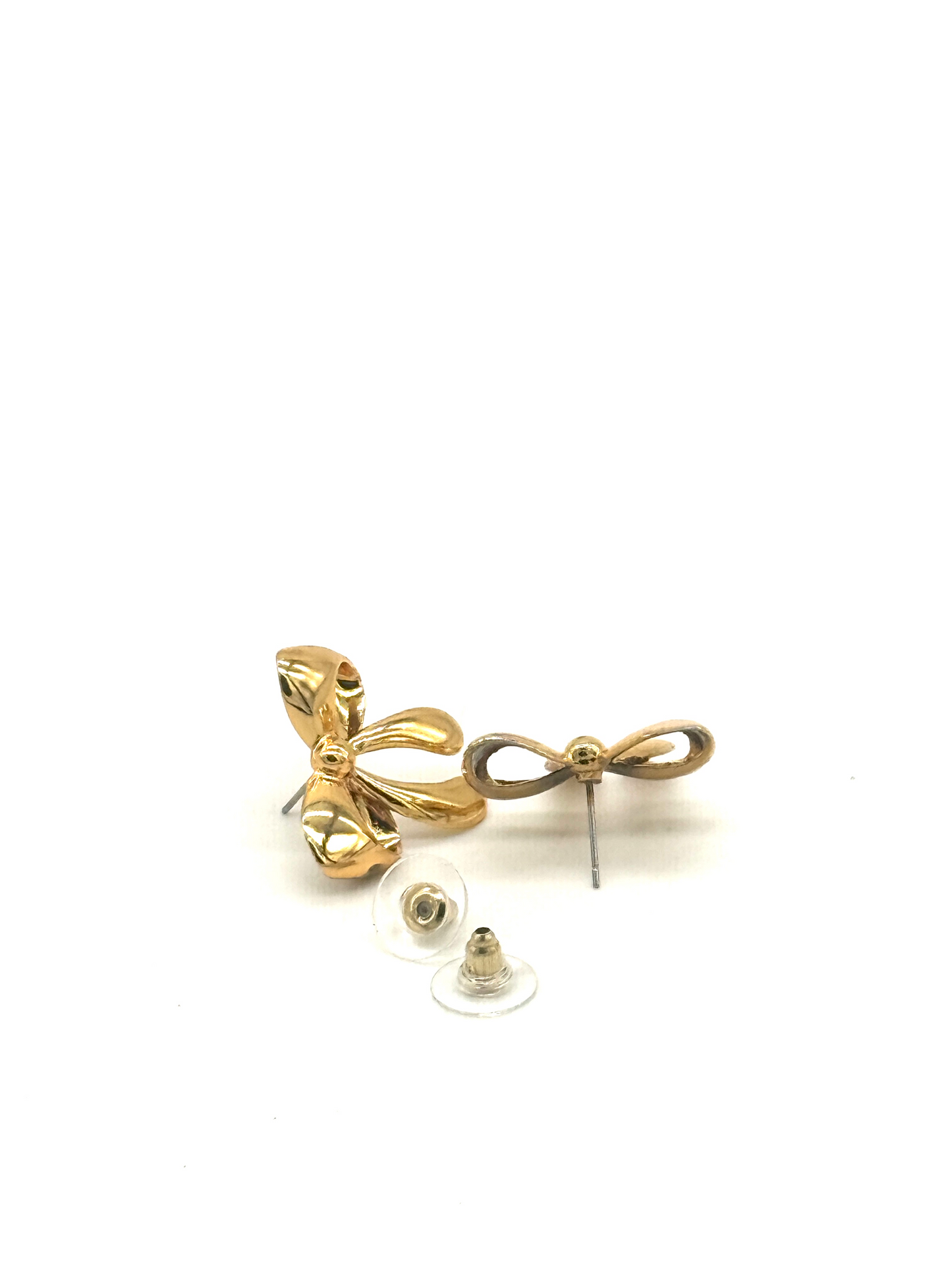 Gold Bow Stud Earrings