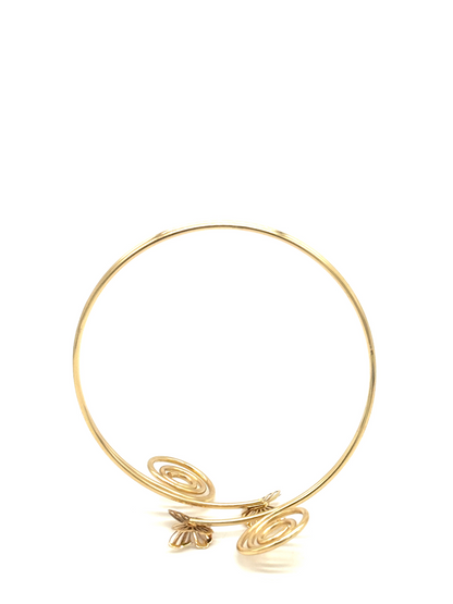 Gold Orchid Bloom Cuff Bracelet