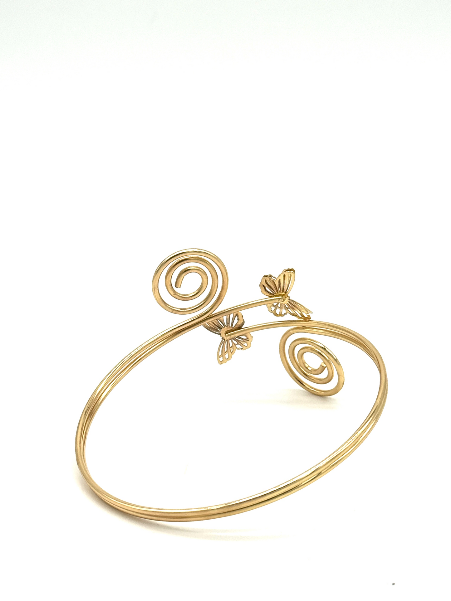 Gold Orchid Bloom Cuff Bracelet