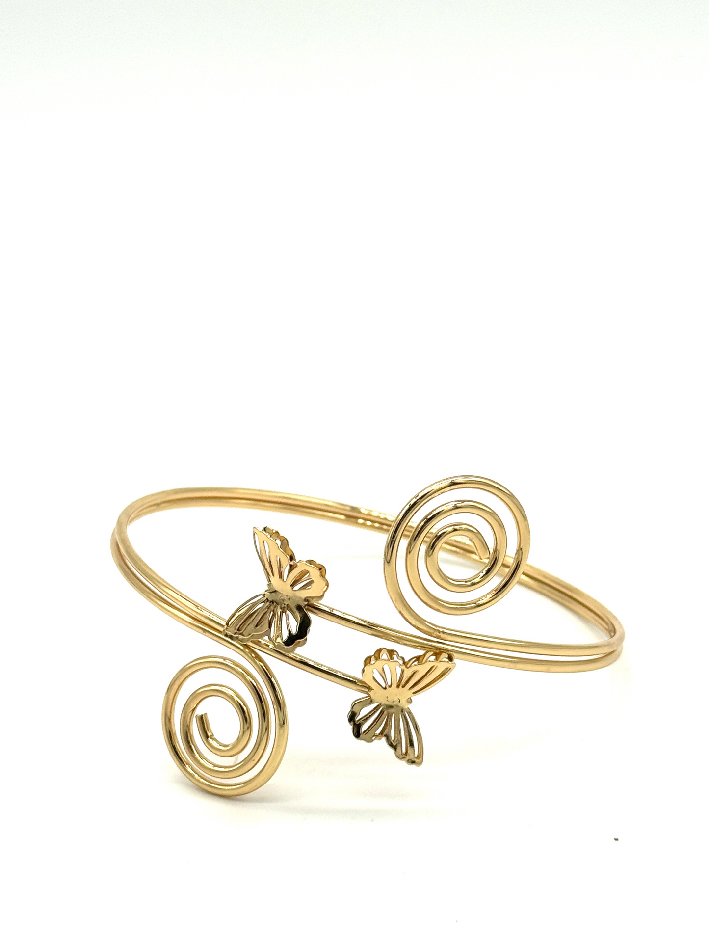 Gold Orchid Bloom Cuff Bracelet