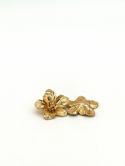 Gold Camellia Stud Earrings