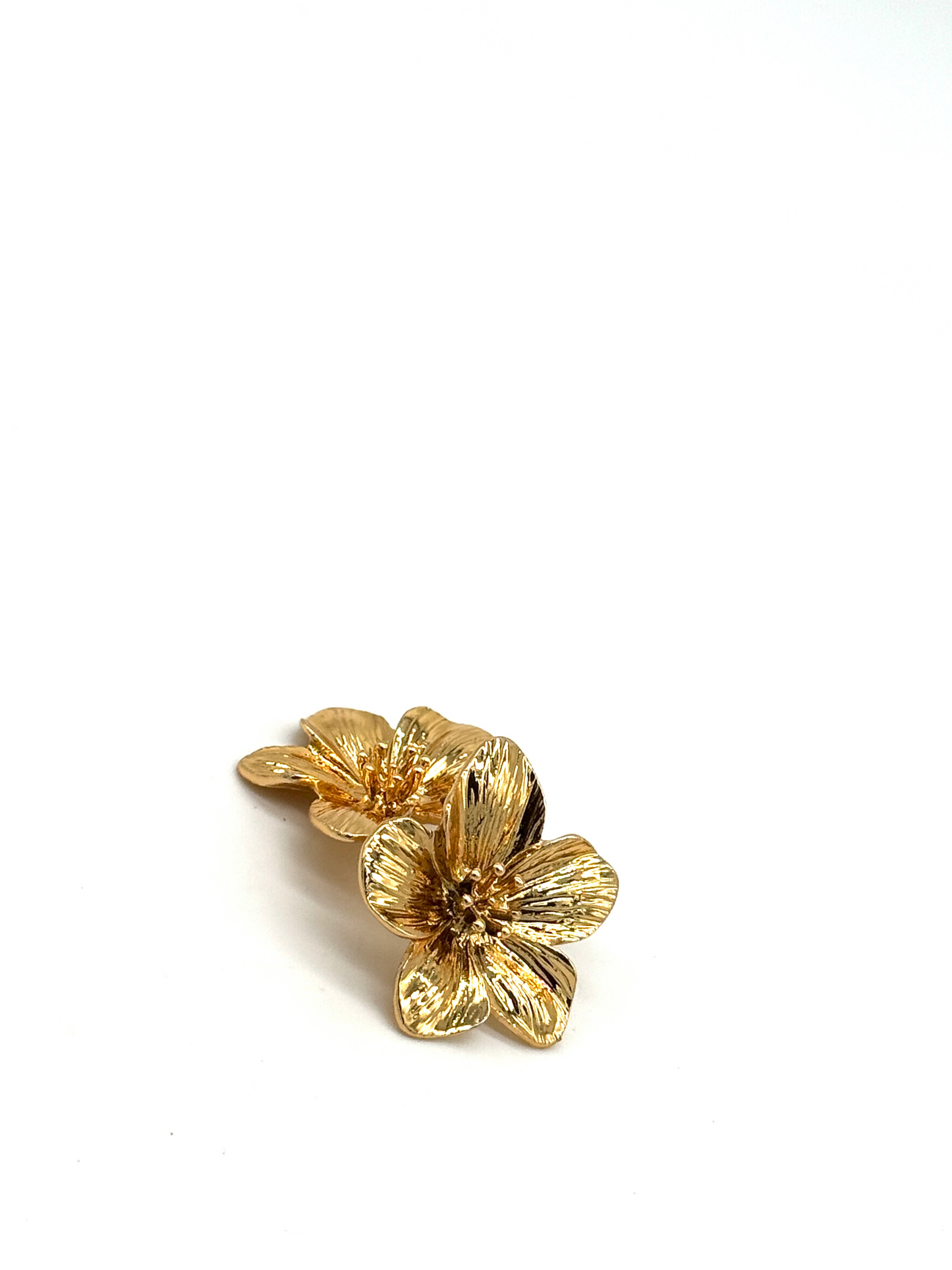 Gold Camellia Stud Earrings