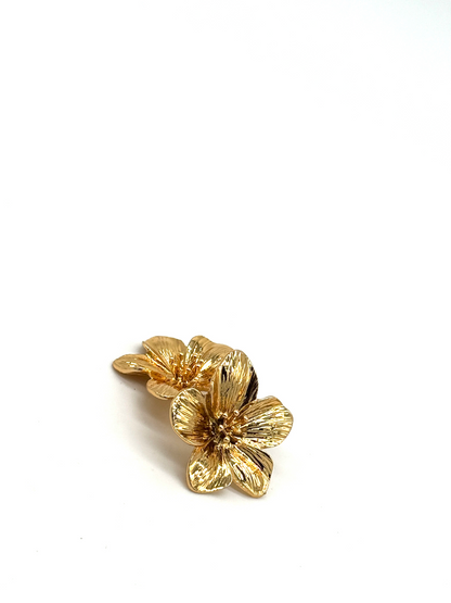 Gold Camellia Stud Earrings