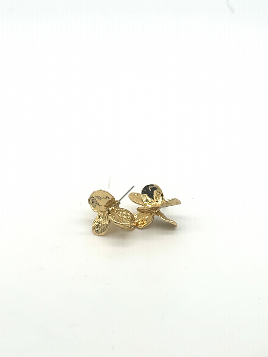 Gold Iris Stud Earrings