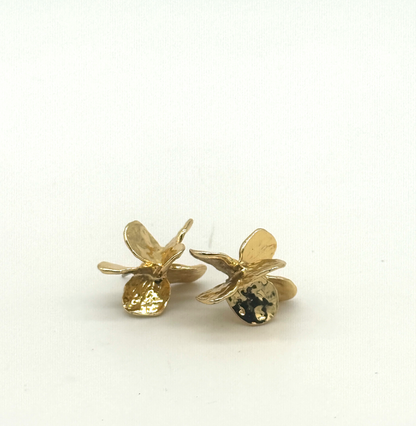 Gold Iris Stud Earrings