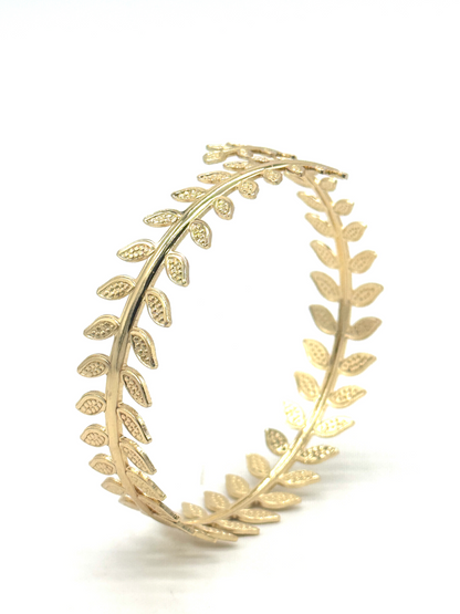 Gold Laurel Cuff Bracelet
