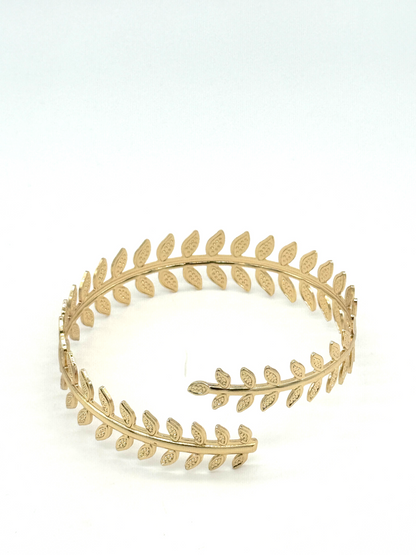 Gold Laurel Cuff Bracelet