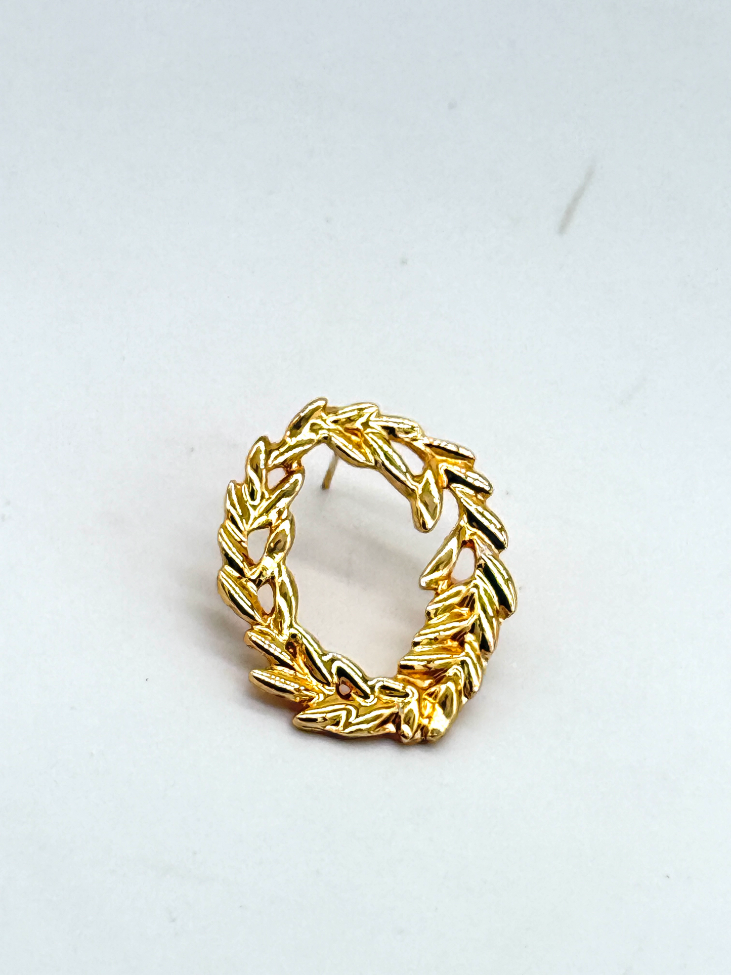 Gold Laurel Stud Earrings
