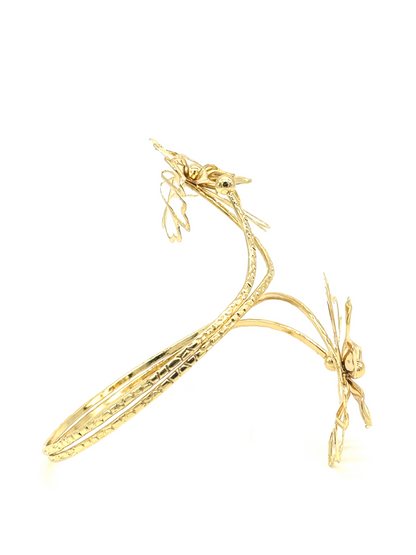 Gold Magnolia Cuff Bracelet