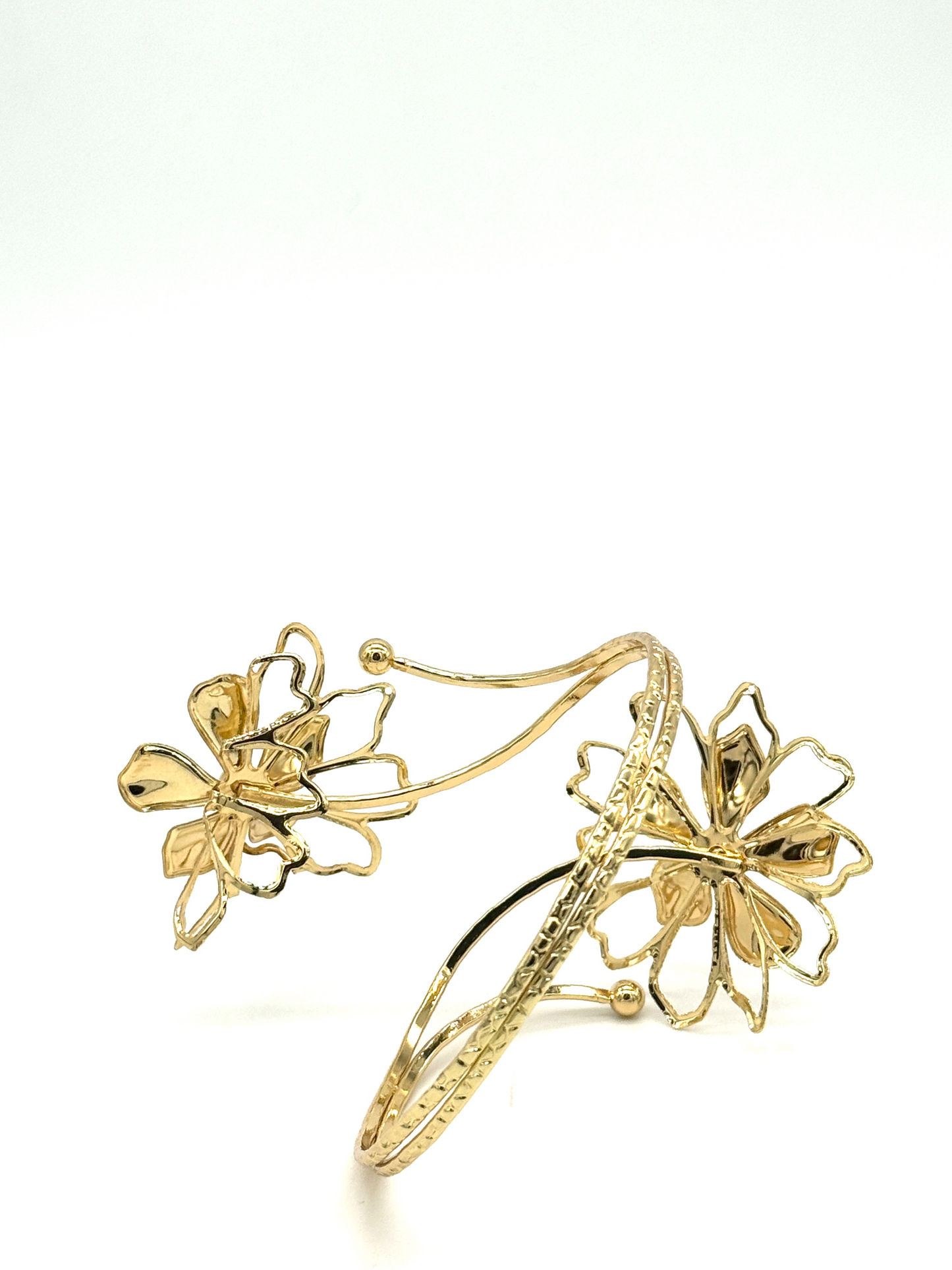Gold Magnolia Cuff Bracelet
