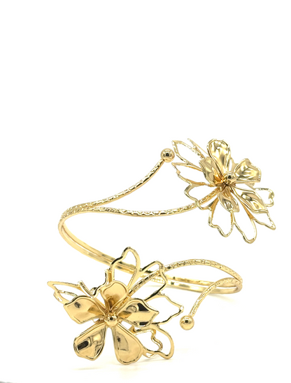 Gold Magnolia Cuff Bracelet