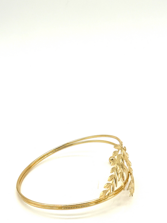 Gold Olive Leaf Wrap Cuff Bracelet