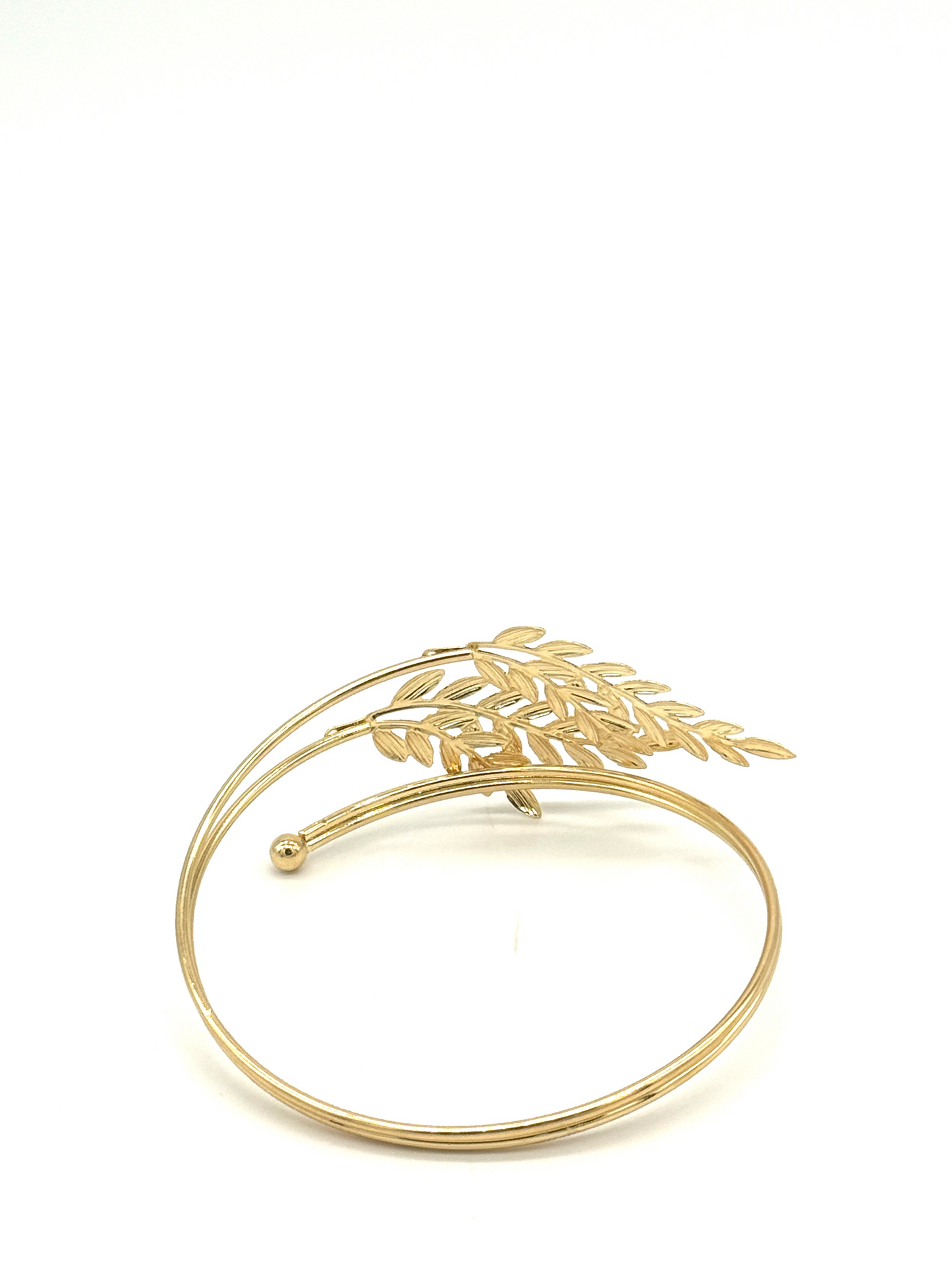 Gold Olive Leaf Wrap Cuff Bracelet