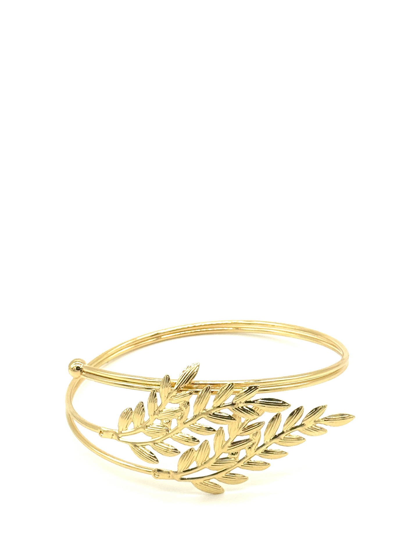 Gold Olive Leaf Wrap Cuff Bracelet