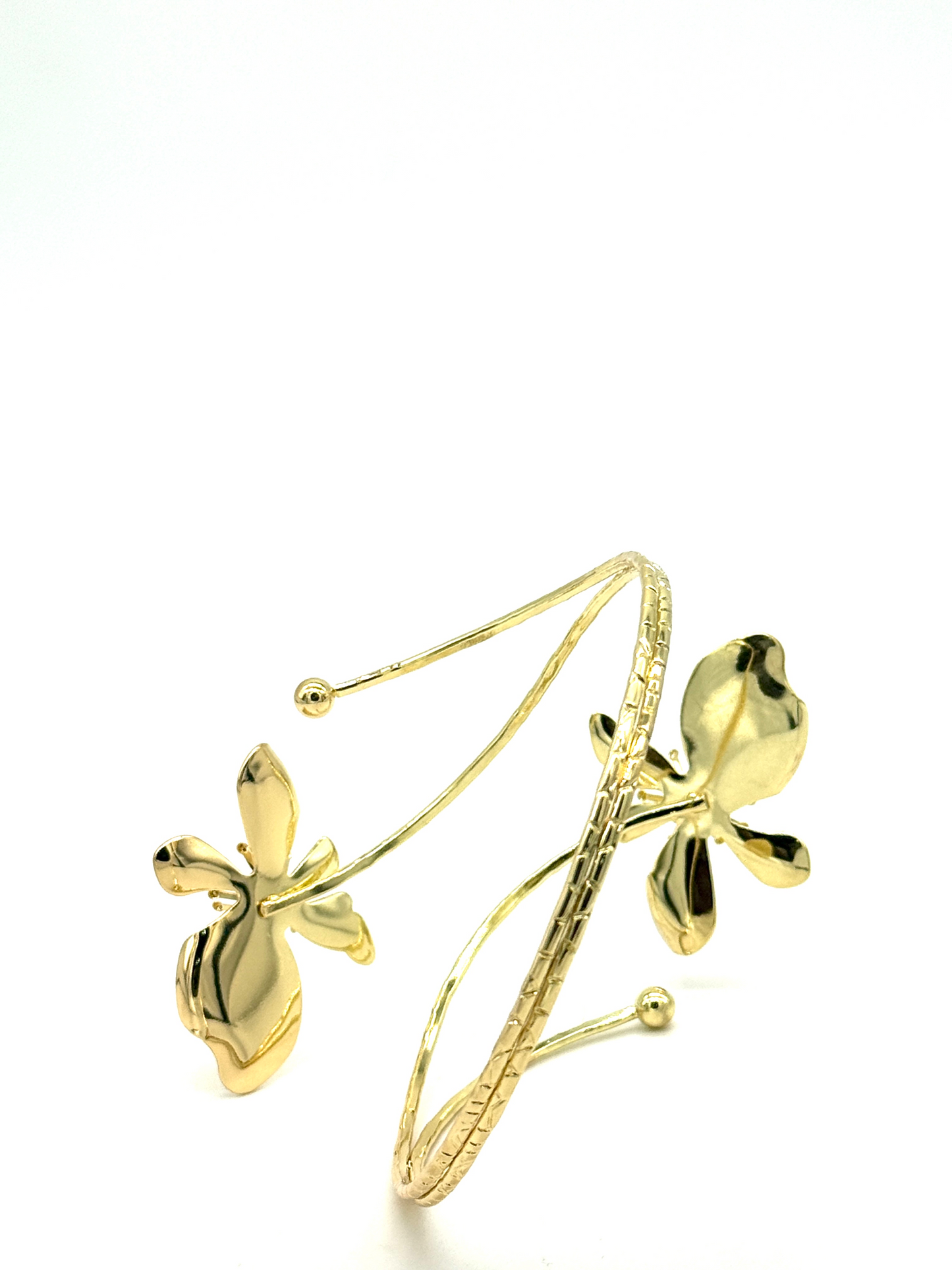 Gold Orchid Cuff Bracelet