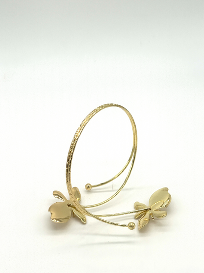 Gold Orchid Cuff Bracelet