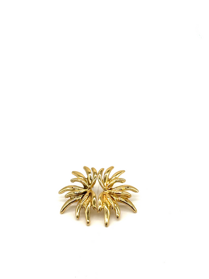 Gold Palm Leaf Stud Earrings