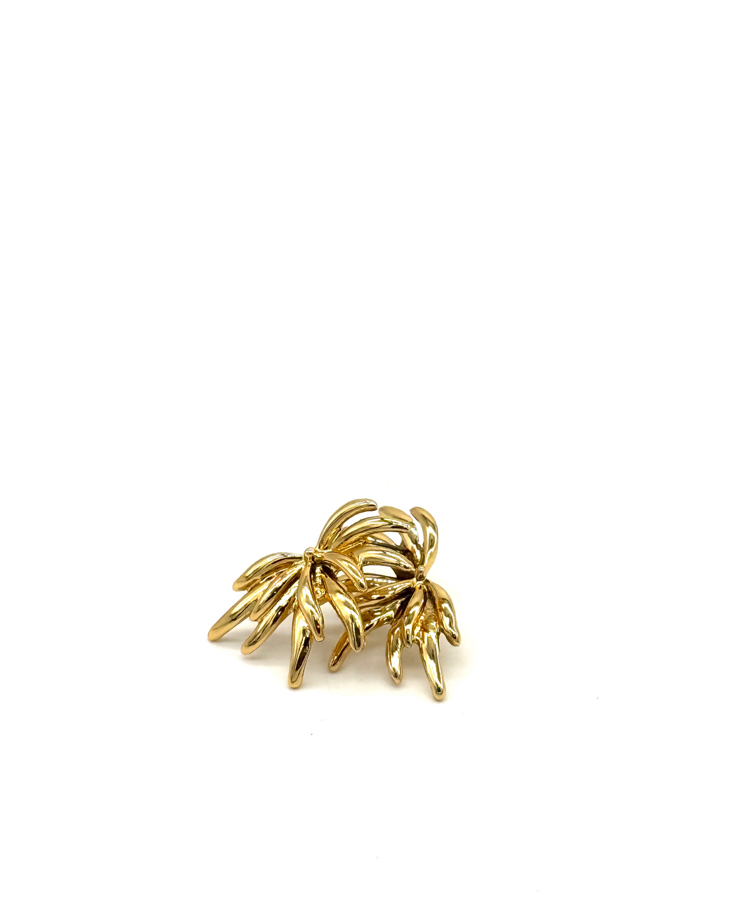 Gold Palm Leaf Stud Earrings