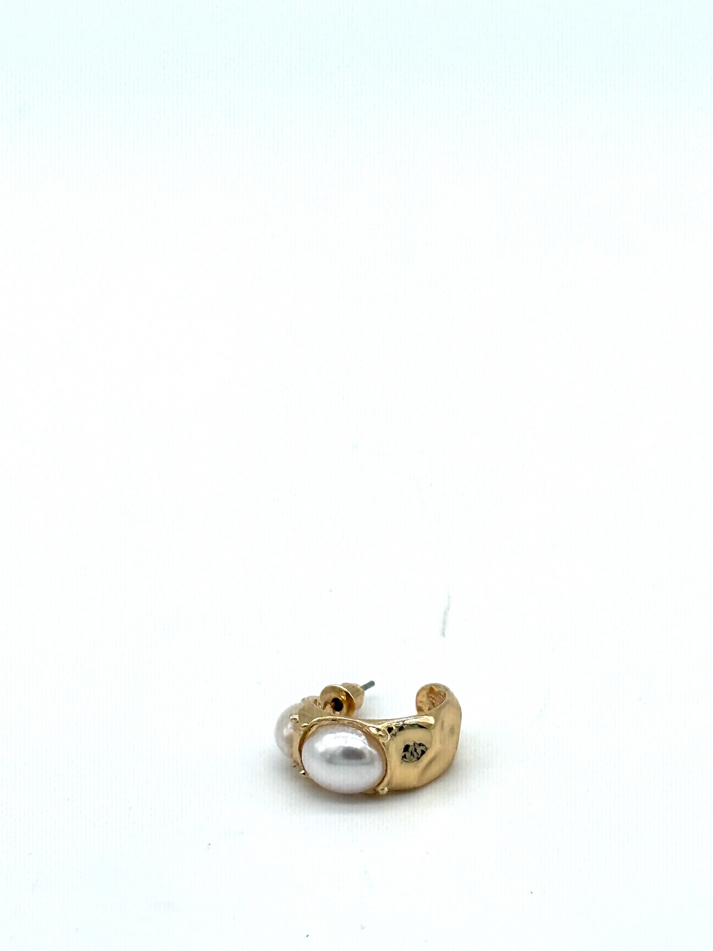 Gold Pearl Wrap Stud Earrings