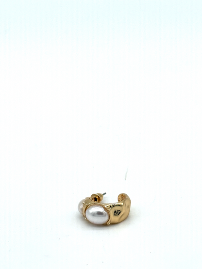 Gold Pearl Wrap Stud Earrings