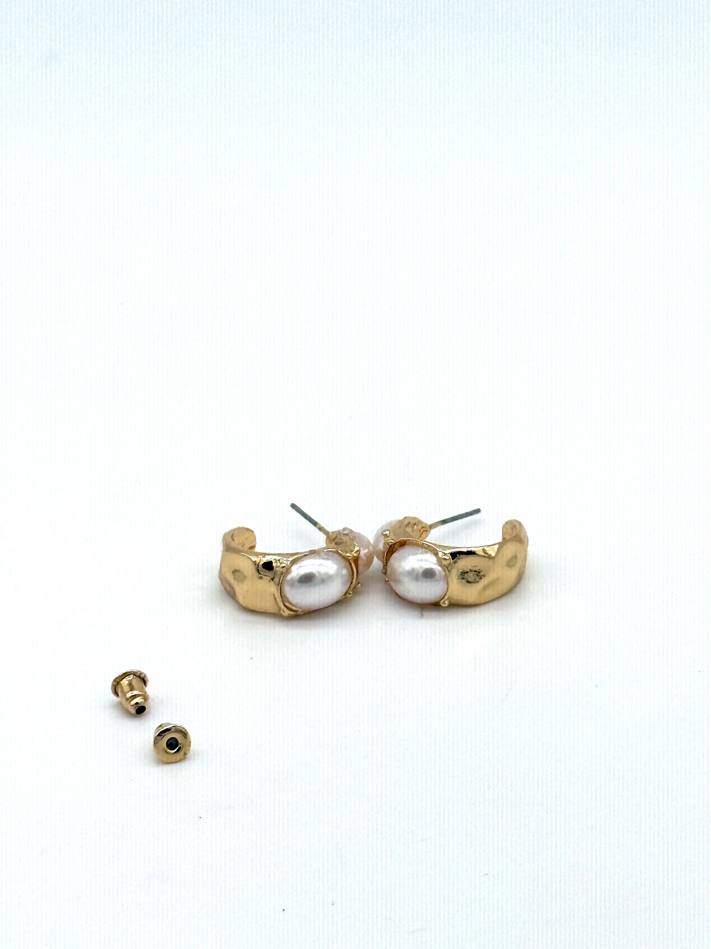 Gold Pearl Wrap Stud Earrings