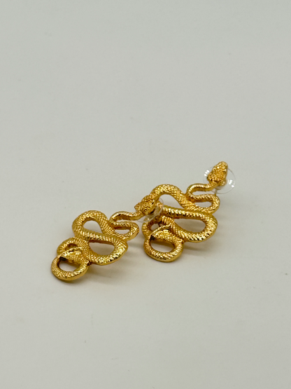 Gold Snake Stud Earrings