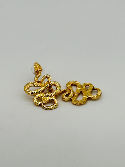 Gold Snake Stud Earrings