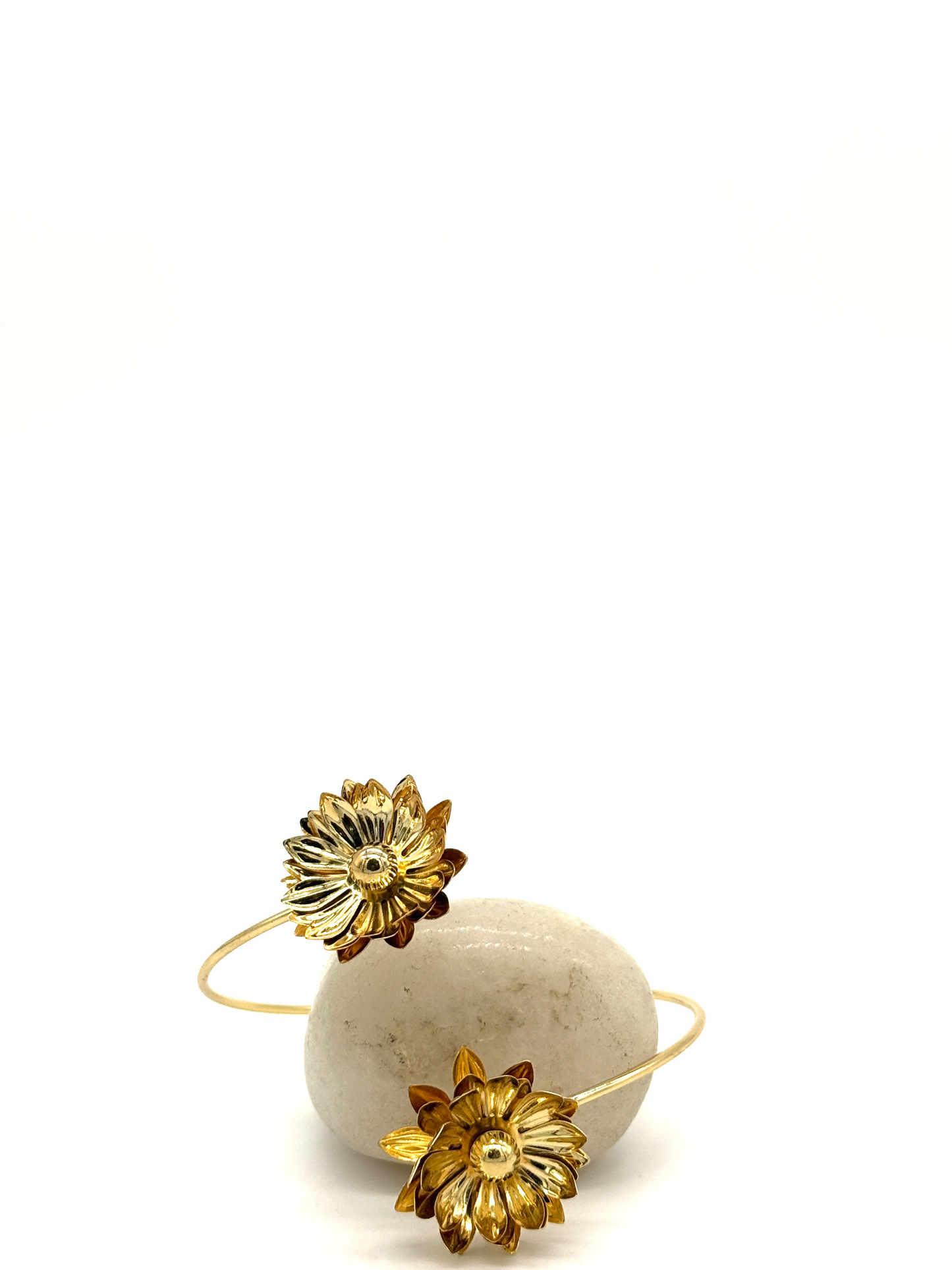 Gold Sunflower Bloom Cuff Bracelet