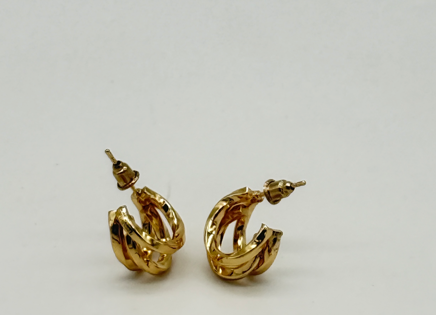 Gold Textured Hoop Earrings