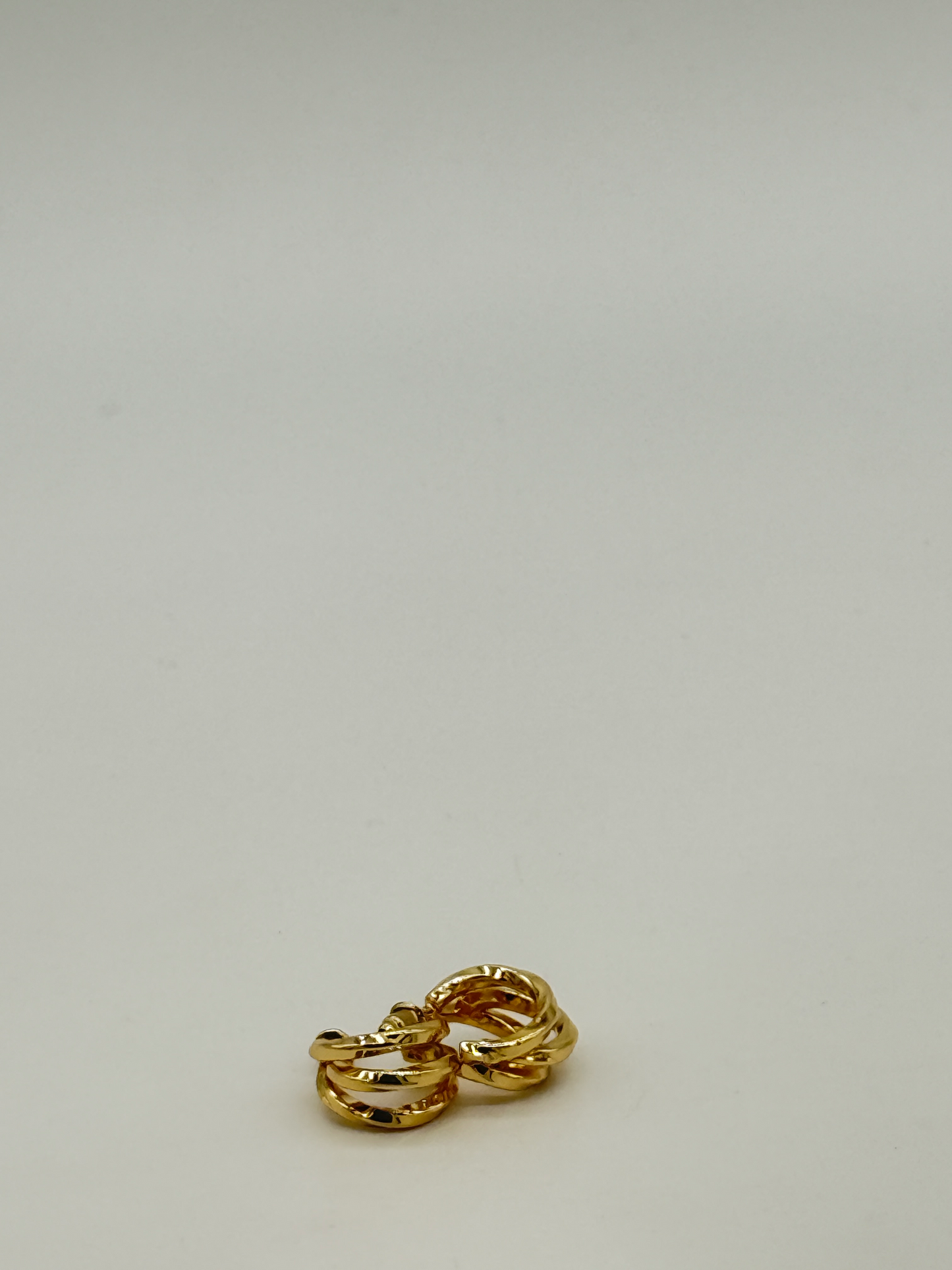 Gold Textured Hoop Earrings
