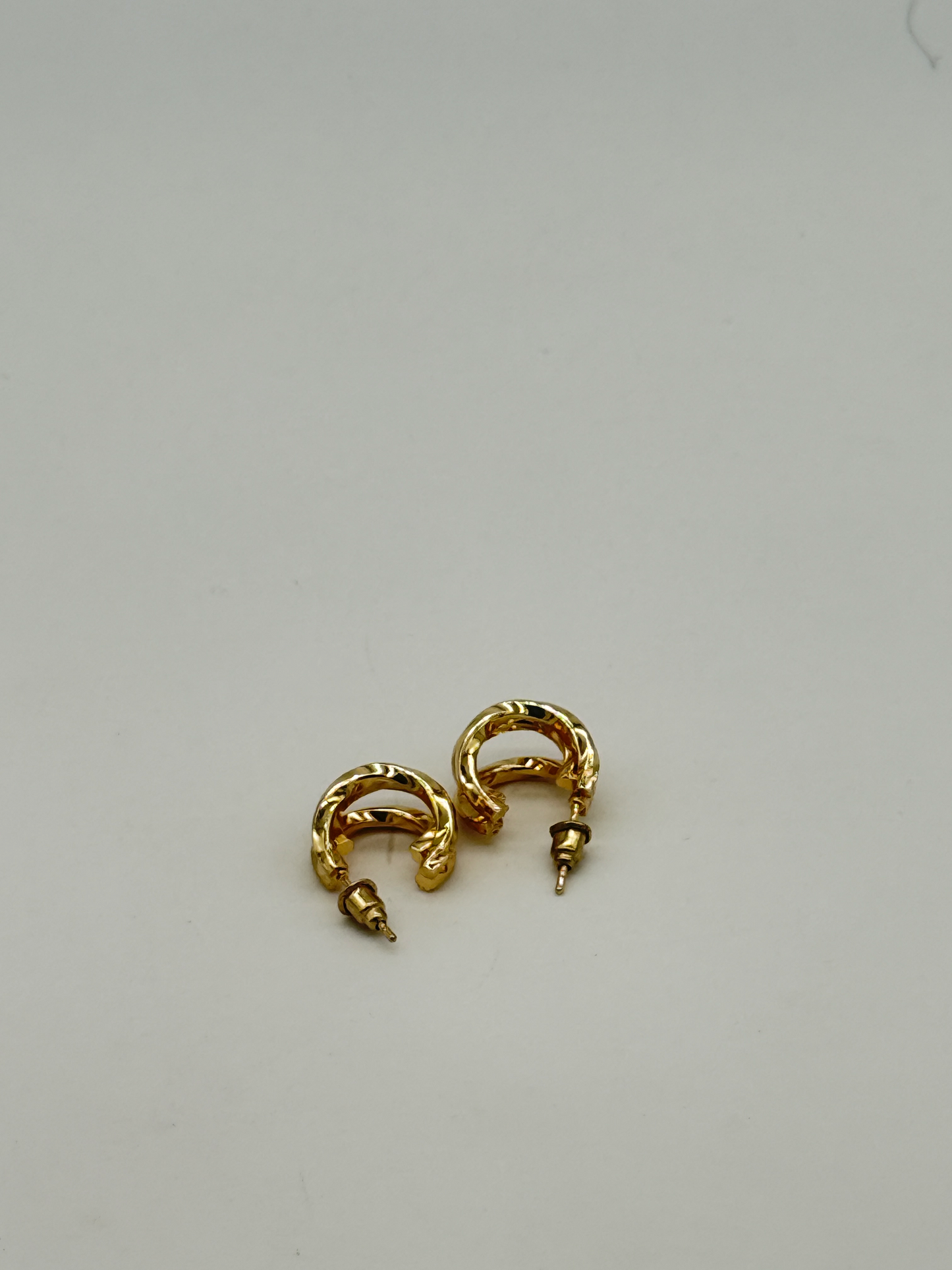 Gold Textured Hoop Earrings