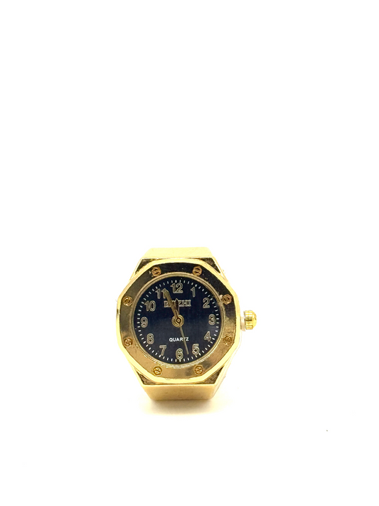 Golden + Black Finger Watch