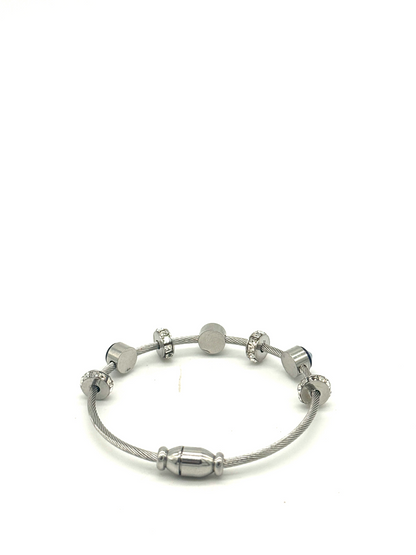 silver Evil Eye Charm Bracelet